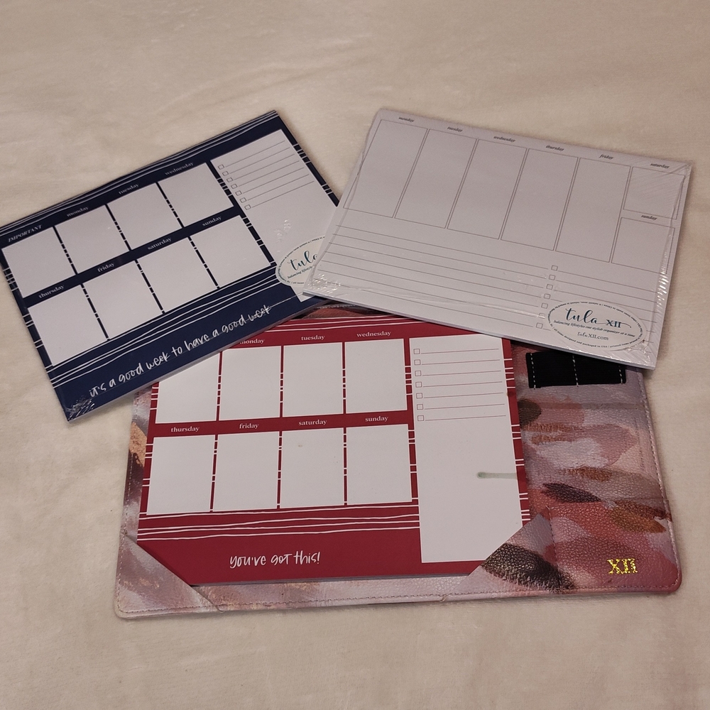 Weekly Planner Set - Red, Blue, White